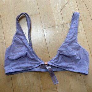 Savage X Fenty by Rihanna Women's Flocked Logo Bralette PURPLE LAVENDER size XL